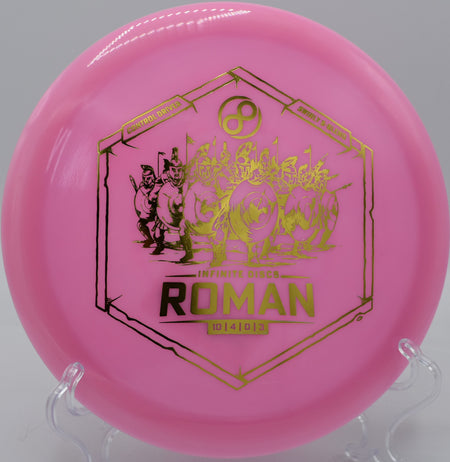Swirly S-Blend Roman fading hard on a forced hyzer line at Zephyrhills Disc Golf Course in Florida.

