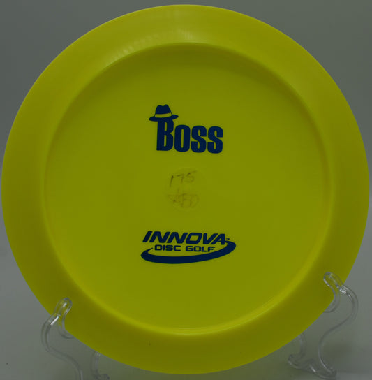 "Innova Star Boss distance driver, perfect for advanced disc golfers in Seattle, WA, looking for max distance and stability."
