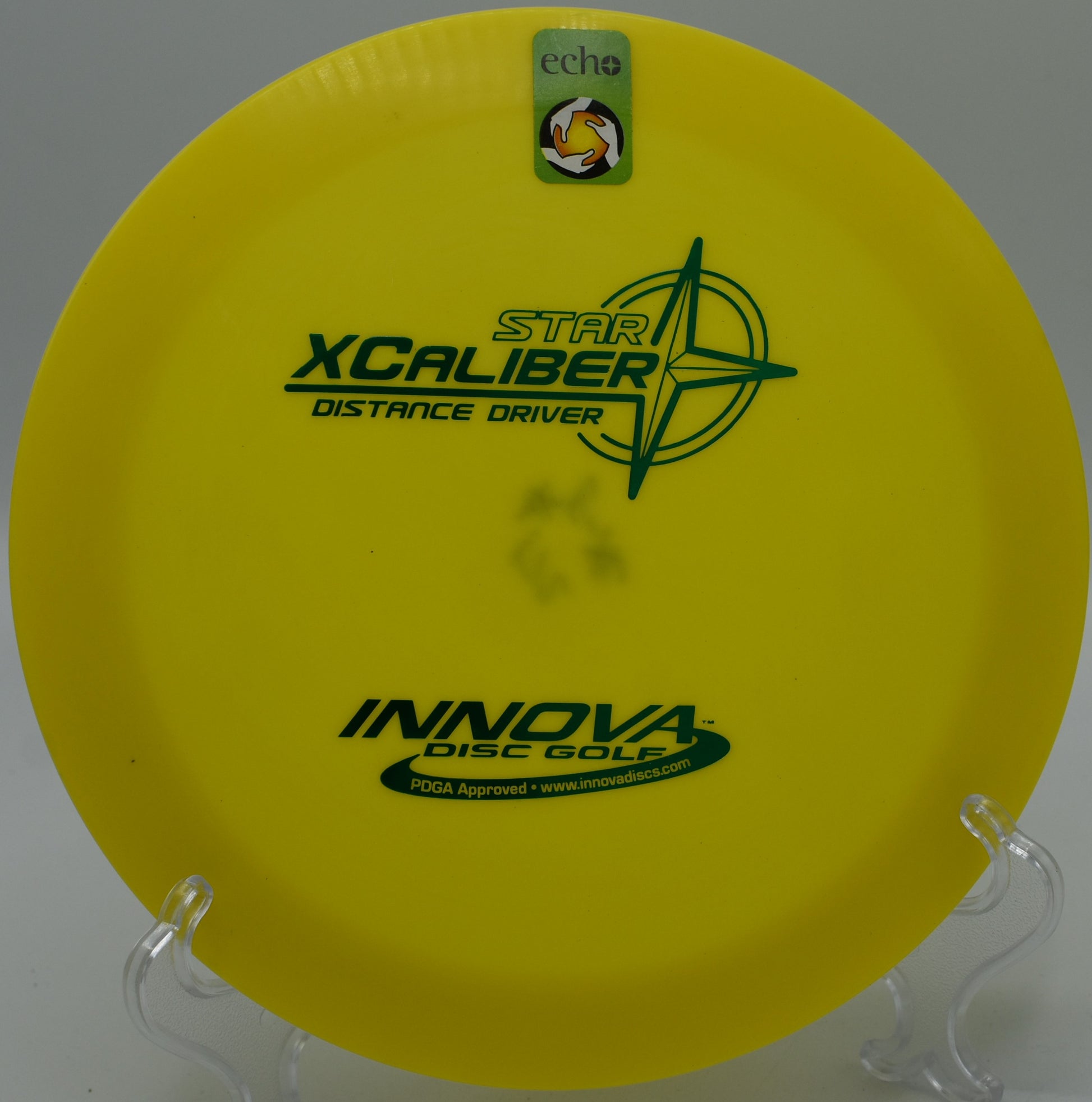 "Innova EchoStar XCaliber driver, great for advanced disc golfers in Portland, OR, seeking stability and control in windy conditions."
