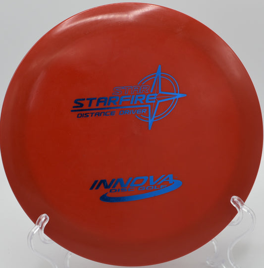 "Close-up of Innova Starfire disc golf driver, perfect for precision throws and consistent fade in Charlotte, NC."






