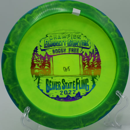 "Garrett Gurthie Wraith, the ideal bomber disc for shredding downwind drives in Albuquerque, NM."






