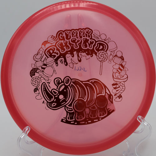 "Innova Gummy Champion Rhyno, trusted by players for accurate upshots in rugged courses in Spokane, WA."
