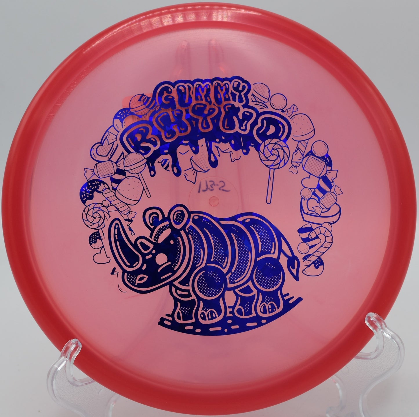 "Gummy Champion Rhyno disc, perfect for executing clean putts and stable flights in Atlanta, GA."
