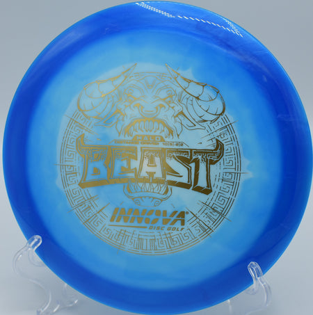 Clean release on a hyzer angle with a Halo Star Beast gliding past trees at Flip City in Shelby, Michigan.

