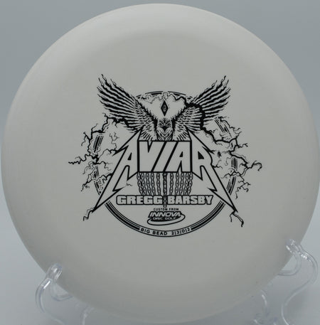 "Greg Barsby KC Pro Aviar with a beaded rim, ideal for disc golf courses in Olympia, WA."
