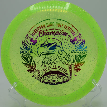 Champion Eagle Metal Flake flying straight with late fade at Harmony Bends in Columbia, Missouri

