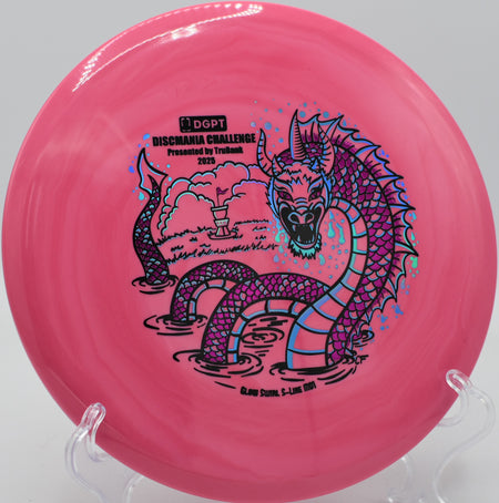 Swirly Glow MD1 glowing softly on a wooded line at Iron Hill Disc Golf Course in Newark, Delaware.

