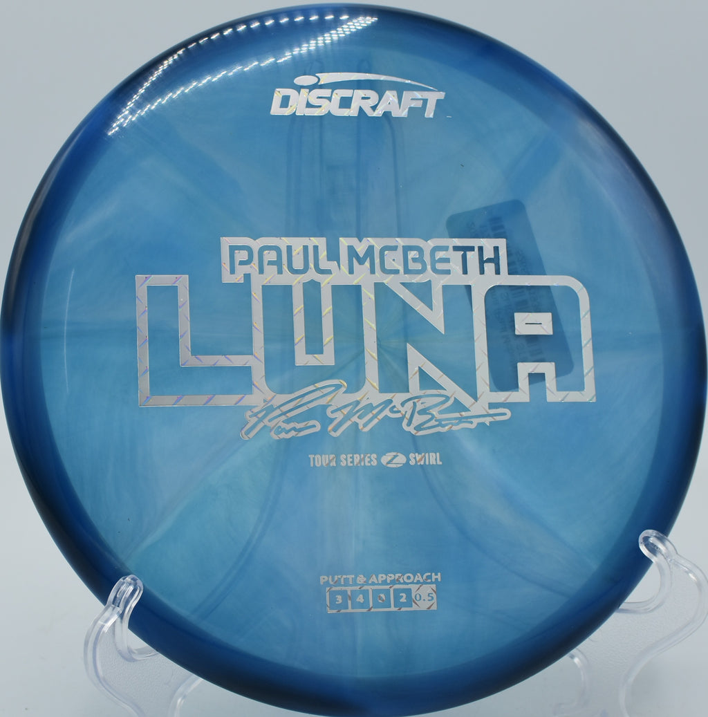 Swirly Z Luna fired into a headwind at Idlewild Disc Golf Course in Burlington, Kentucky.

