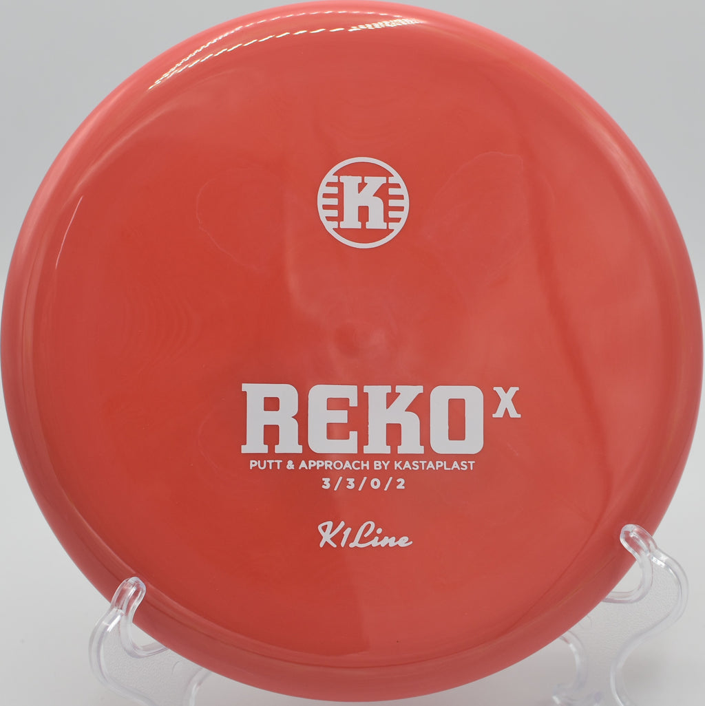 "Kastaplast Reko-X, a reliable putter for finesse shots on wooded courses in Portland, OR."
