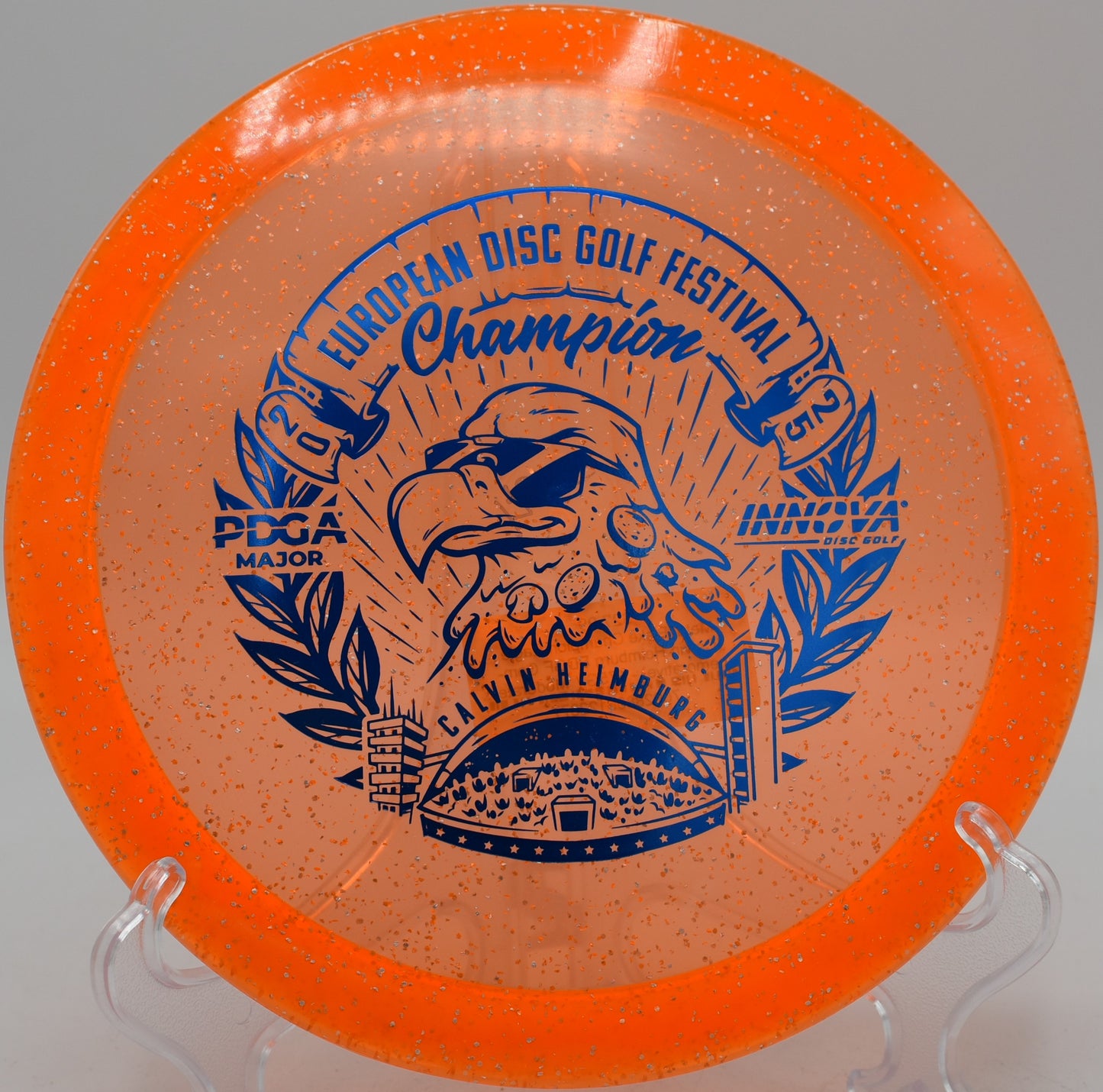 Champion Metal Flake Eagle landing flat near pin at Winthrop Gold in Rock Hill, South Carolina

