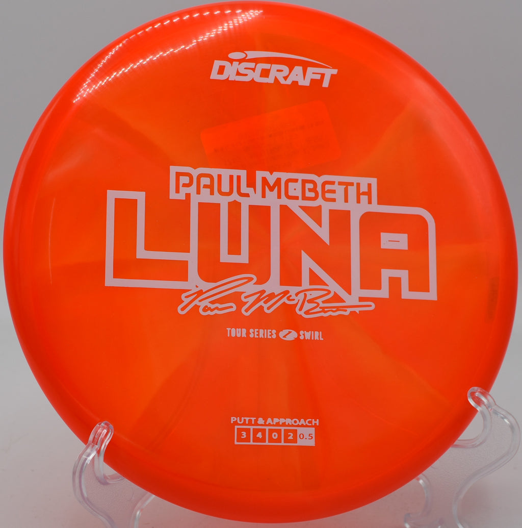 Discraft Z Swirl Luna flexing back at North Boundary Park in Cranberry Township, Pennsylvania.

