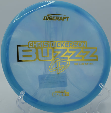 Discraft Z Swirl Buzzz carving a turnover line at Zephyrhills Disc Golf Course in Florida.

