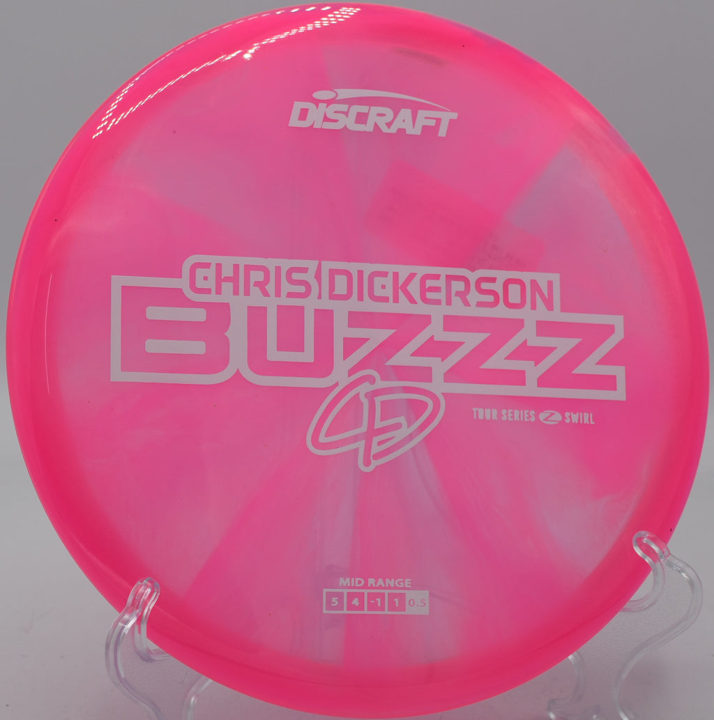 Discraft Z Swirl Buzzz gliding on a soft hyzer at Trophy Lakes in South Carolina.


