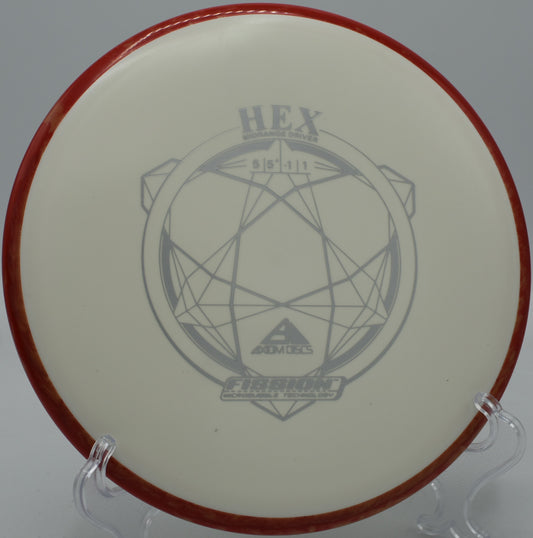 Fission Hex gliding dead straight through the woods at Maple Hill Disc Golf Course, MA

