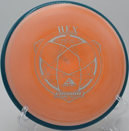 Smooth backhand with Fission Hex carving a gentle turn at North Boundary Park, PA

