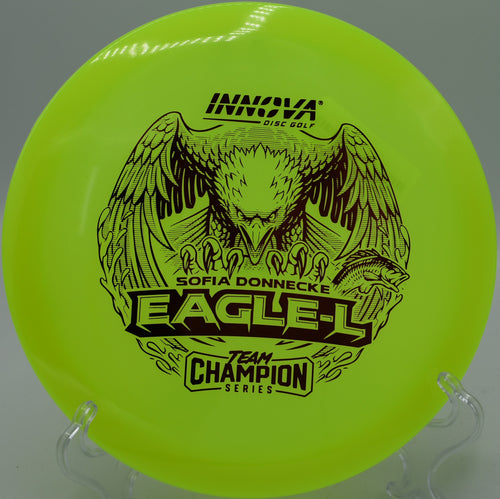 "Glow Champion Eagle disc, known for its reliable stability, shipped to New York, NY."
