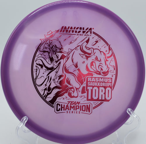 "Innova Proto Glow Champion Toro, a reliable overstable midrange, now shipping to Portland, OR."
