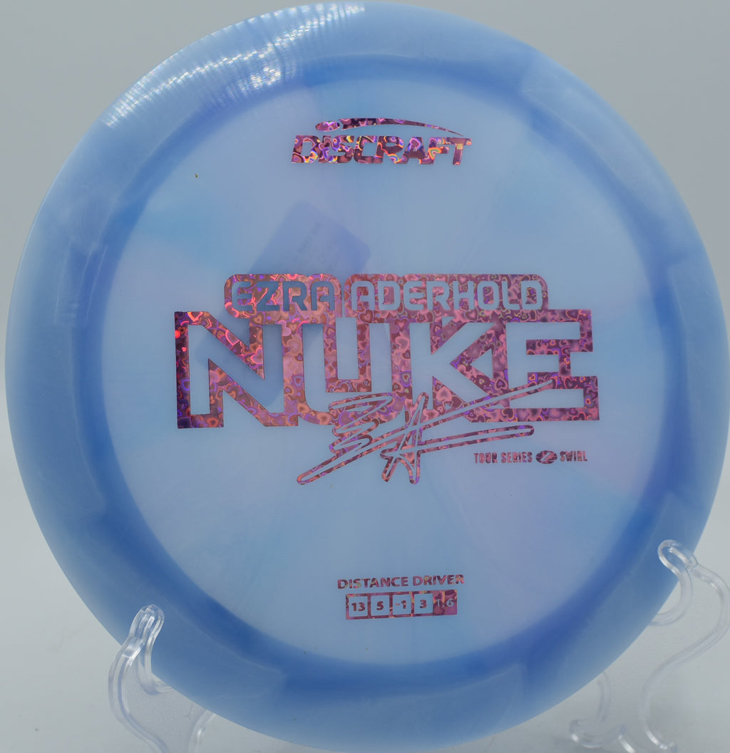 Discraft Z Swirl Nuke used for a controlled turnover at Camp Sekani in Spokane, Washington.

