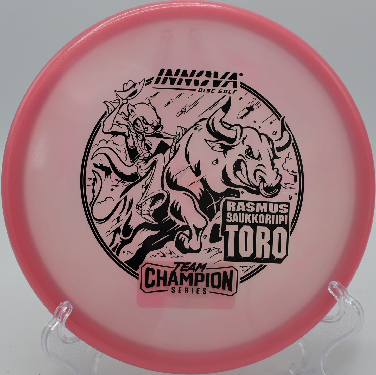 "Glow Champion Toro by Innova, a beadless, slow-speed midrange, shipping to Charlotte, NC."
