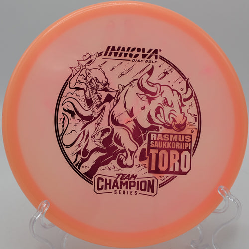 "Shop the Proto Glow Champion Toro, designed for controlled hyzer shots, shipping to Tampa, FL."
