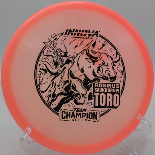 "Glow Champion Toro by Innova, built for precision upshots, now in stock at Flexline Discs for St. Louis, MO."
