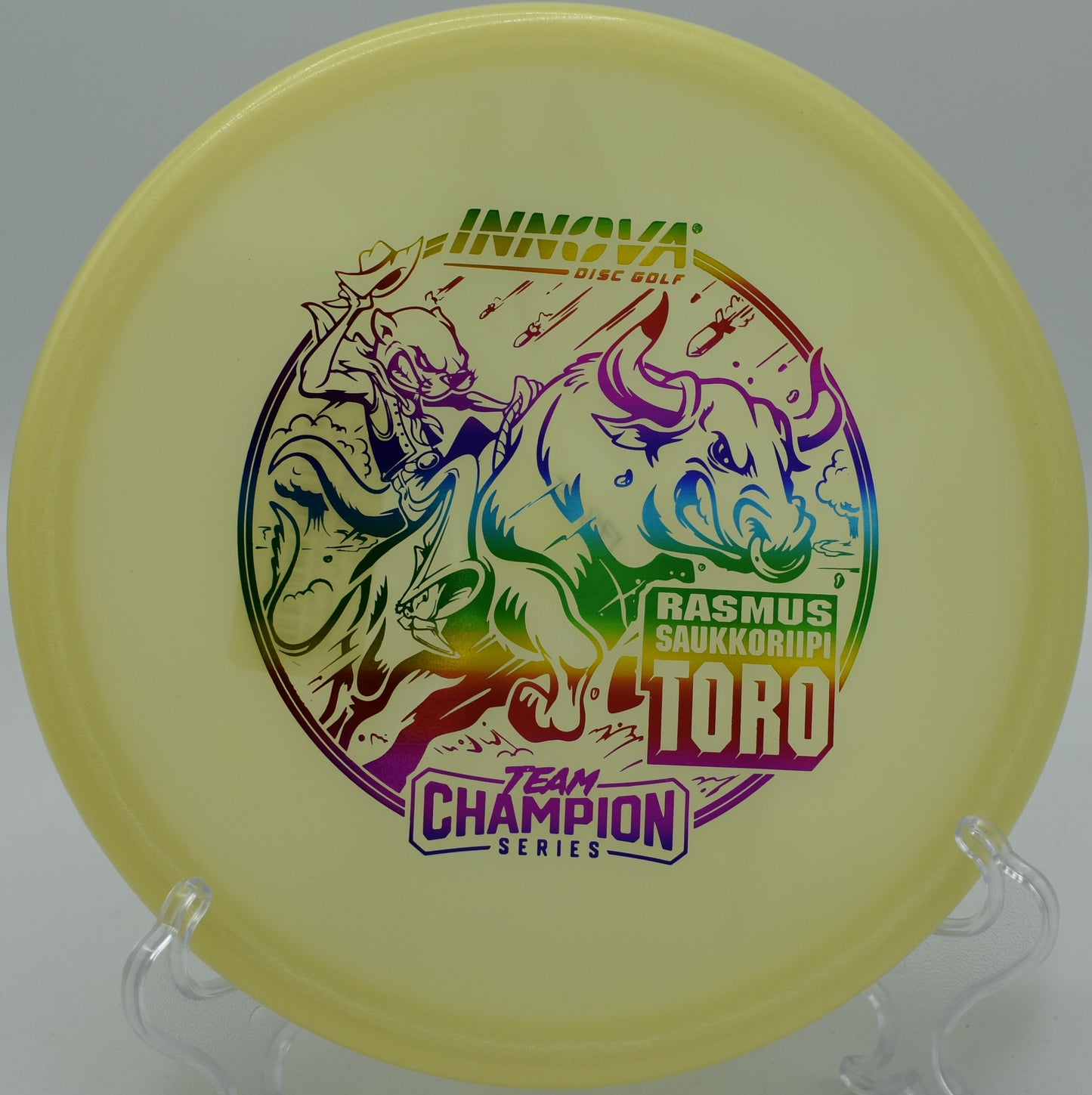 "Proto Glow Champion Toro, a must-have overstable midrange for advanced players in Seattle, WA."
