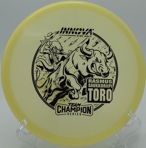 "Get the Proto Glow Champion Toro at Flexline Discs, the ideal disc for headwind control in Salt Lake City, UT."
