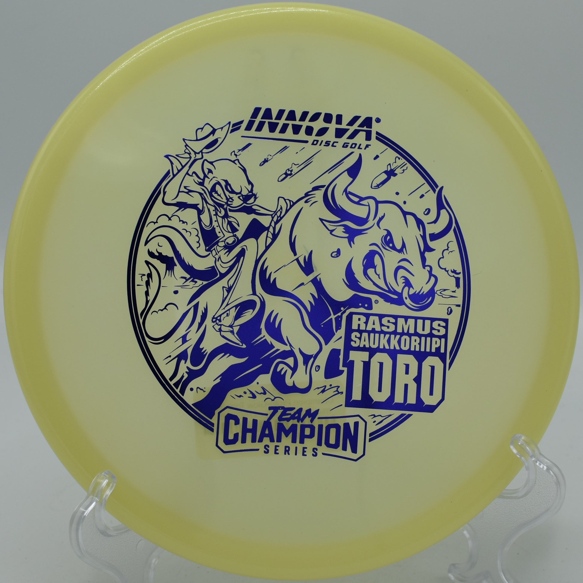 "Proto Glow Champion Toro, a limited-run overstable midrange, shipping to Richmond, VA."
