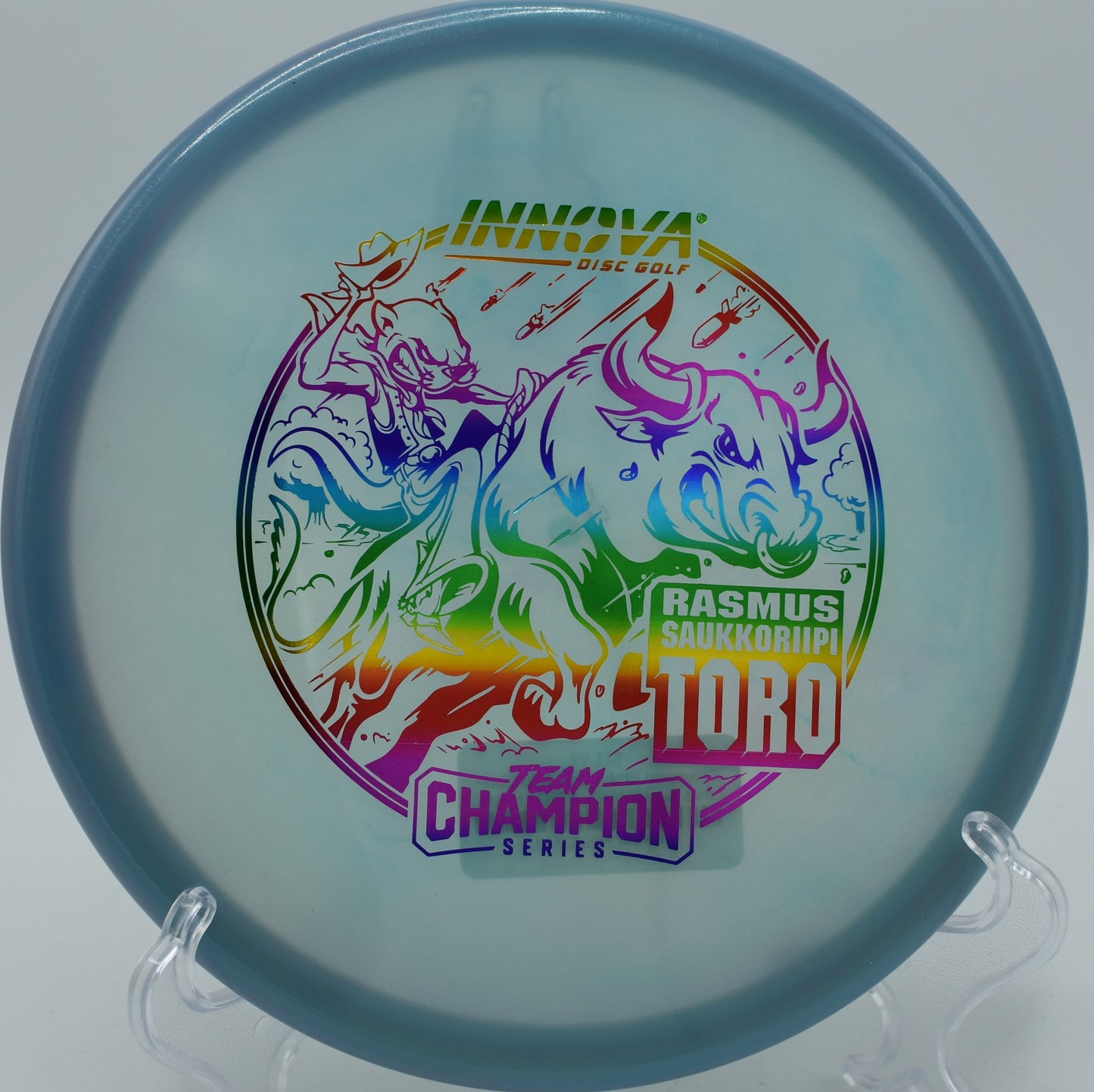 "Shop the Proto Glow Champion Toro at Flexline Discs, the perfect disc for controlled forehand flicks in San Antonio, TX."
