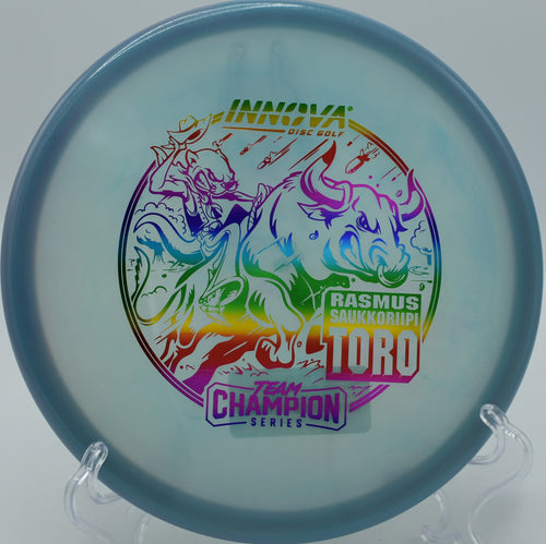 "Shop the Proto Glow Champion Toro at Flexline Discs, the perfect disc for controlled forehand flicks in San Antonio, TX."
