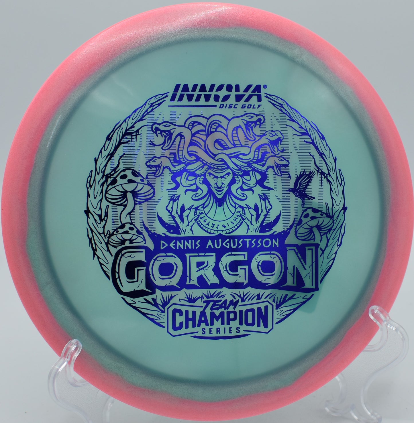 "Get the Innova Proto-Glow Champion Halo Gorgon for maximum glide and stable fade, available in Portland, OR."
