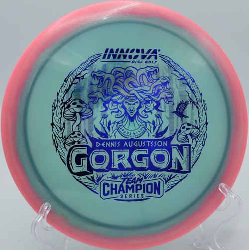 "Innova Proto-Glow Champion Halo Gorgon, a versatile distance driver, available for players in Phoenix, AZ."
