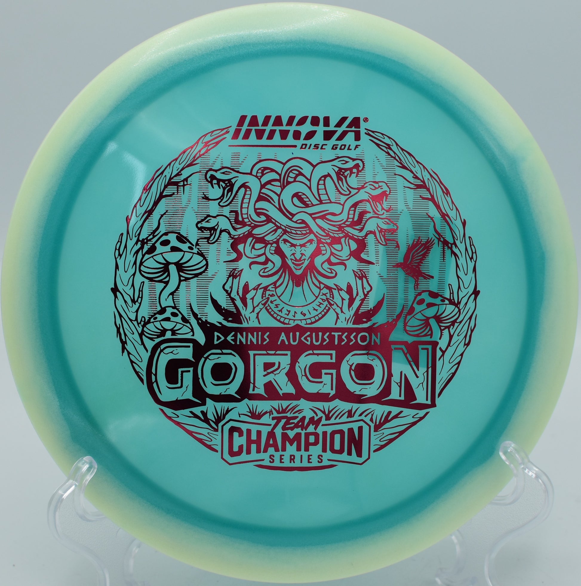 "Shop the limited-edition Proto-Glow Champion Halo Gorgon, now in stock at Flexline Discs for San Diego, CA."
