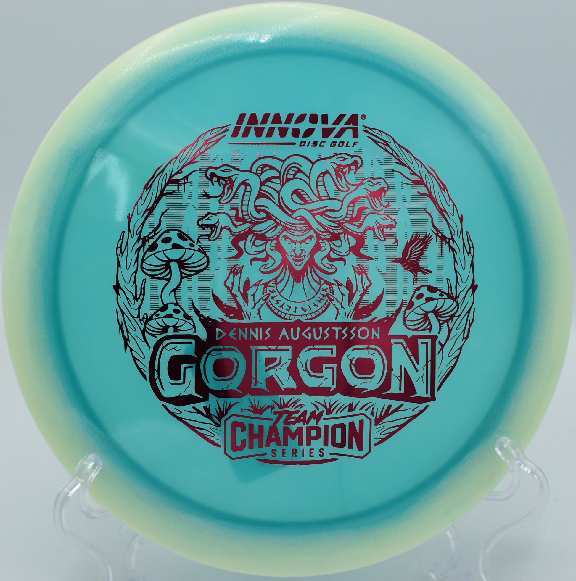 "Buy the Innova Proto-Glow Champion Halo Gorgon, a straight-flying, high-glide driver, shipping to Atlanta, GA."
