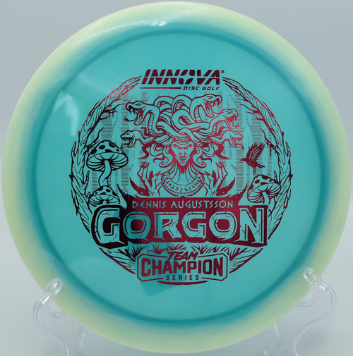 "Buy the Innova Proto-Glow Champion Halo Gorgon, a straight-flying, high-glide driver, shipping to Atlanta, GA."
