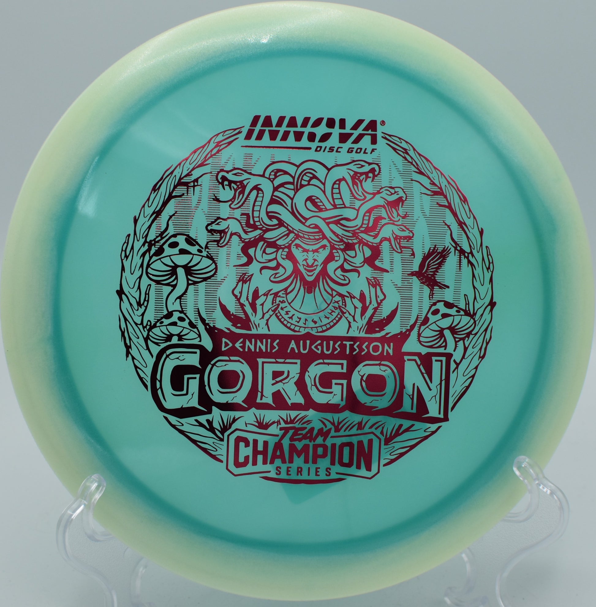 "Shop the Proto-Glow Champion Halo Gorgon at Flexline Discs, the perfect disc for long, accurate throws in Tampa, FL."
