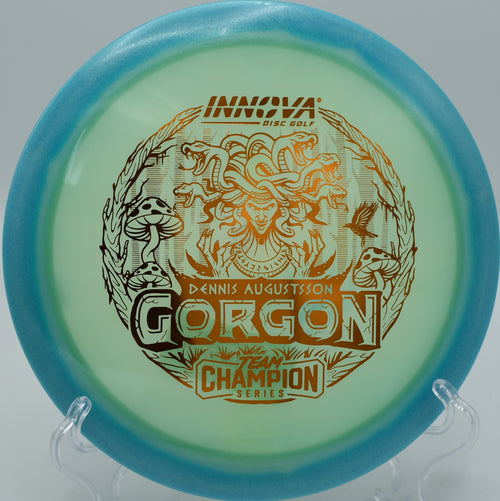 "Shop the Proto-Glow Champion Halo Gorgon at Flexline Discs, a must-have for precision distance, available in Indianapolis, IN."
