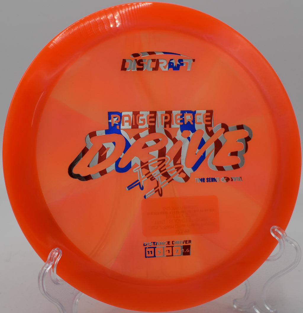 Discraft Z Swirl Drive fading reliably into the basket's approach at Sunset Hills DGC in Pekin, Illinois.

