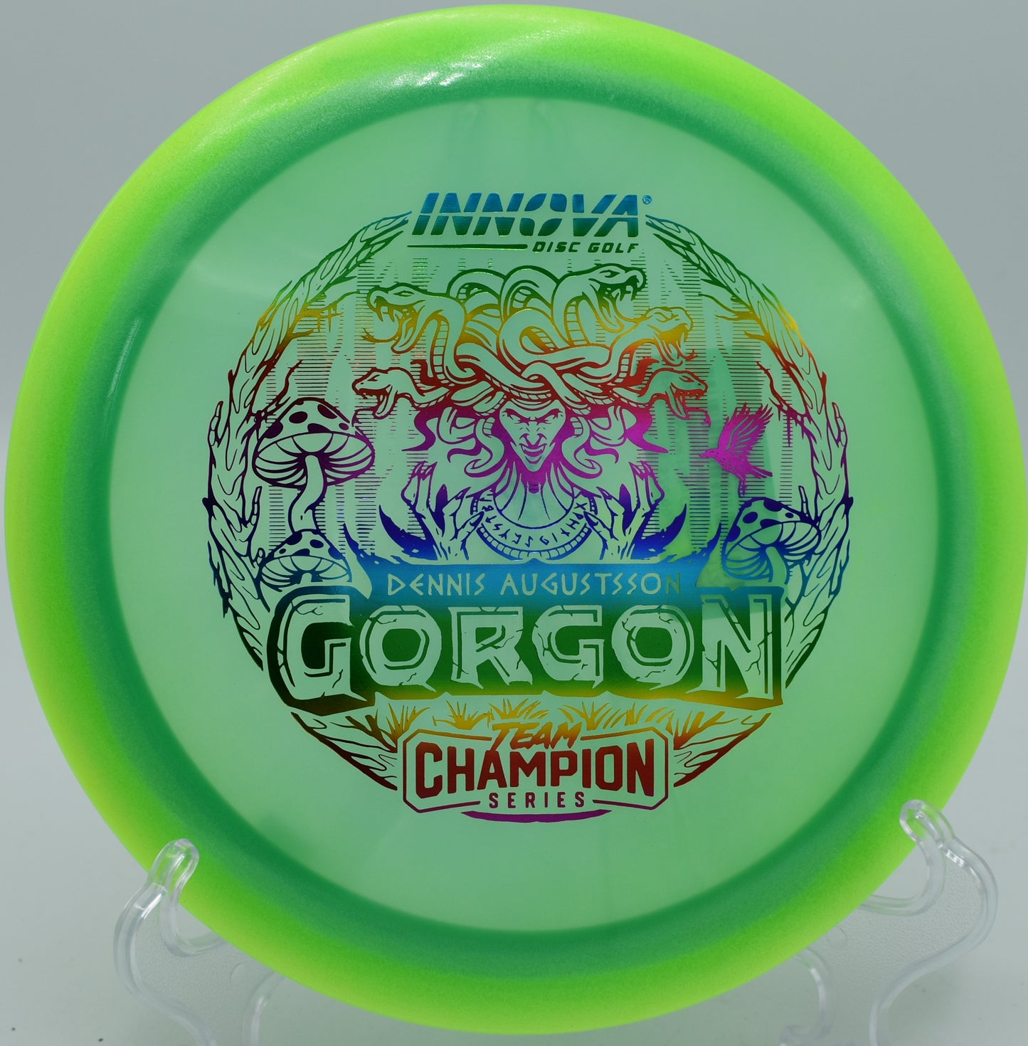 "Proto-Glow Champion Halo Gorgon by Innova, delivering consistency and distance, now shipping to Little Rock, AR."
