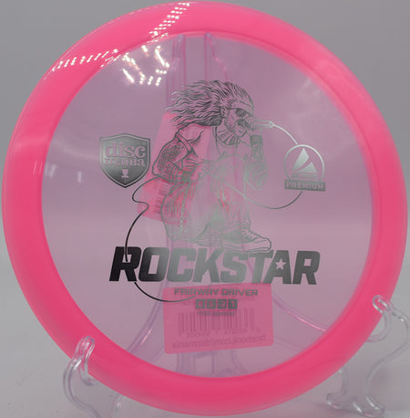 Active Premium Rockstar Discmania understable fairway driver parked on long anhyzers at DeLaveaga Disc Golf Course in Santa Cruz, California.