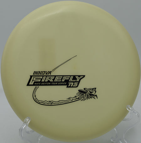 Proto Glow Firefly parked on an uphill green at Rockwall DGC in Rockwall, Texas

