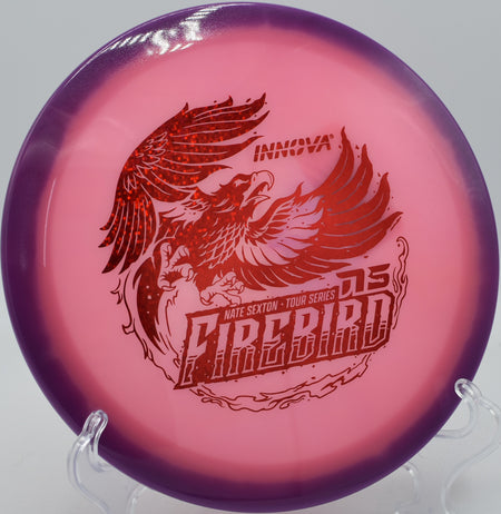 Sexton Firebird carving a precise hyzer through the woods at North Boundary Park in Cranberry Township, Pennsylvania.

