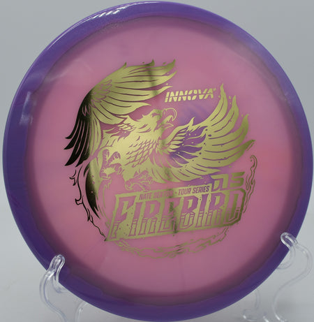 Glow Sexton Firebird gliding over a windy fairway at Panther Creek DGC in Springfield, Illinois.


