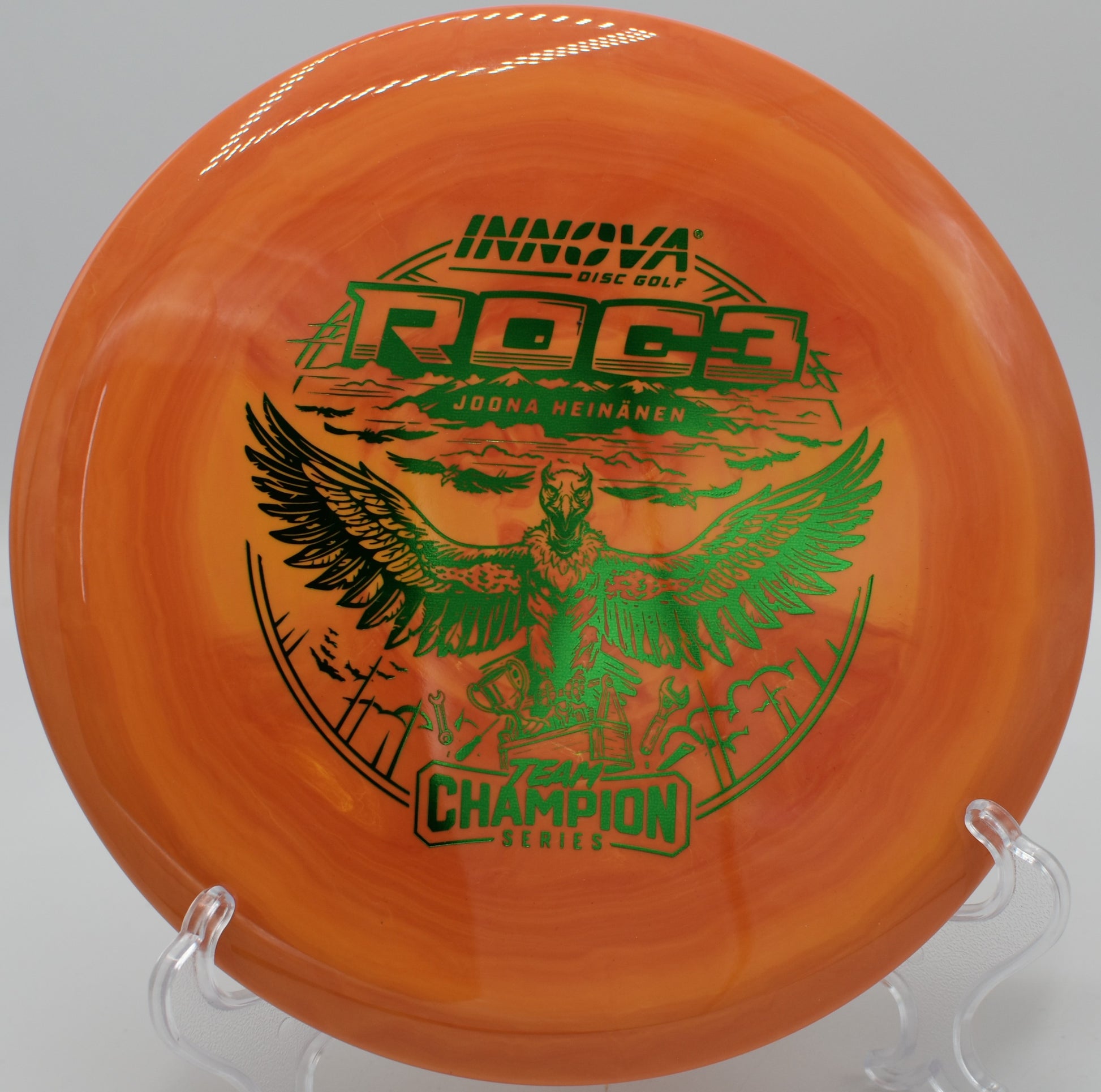 "Innova Star Roc3 midrange, a go-to disc for controlled shots, now available at Flexline Discs."
