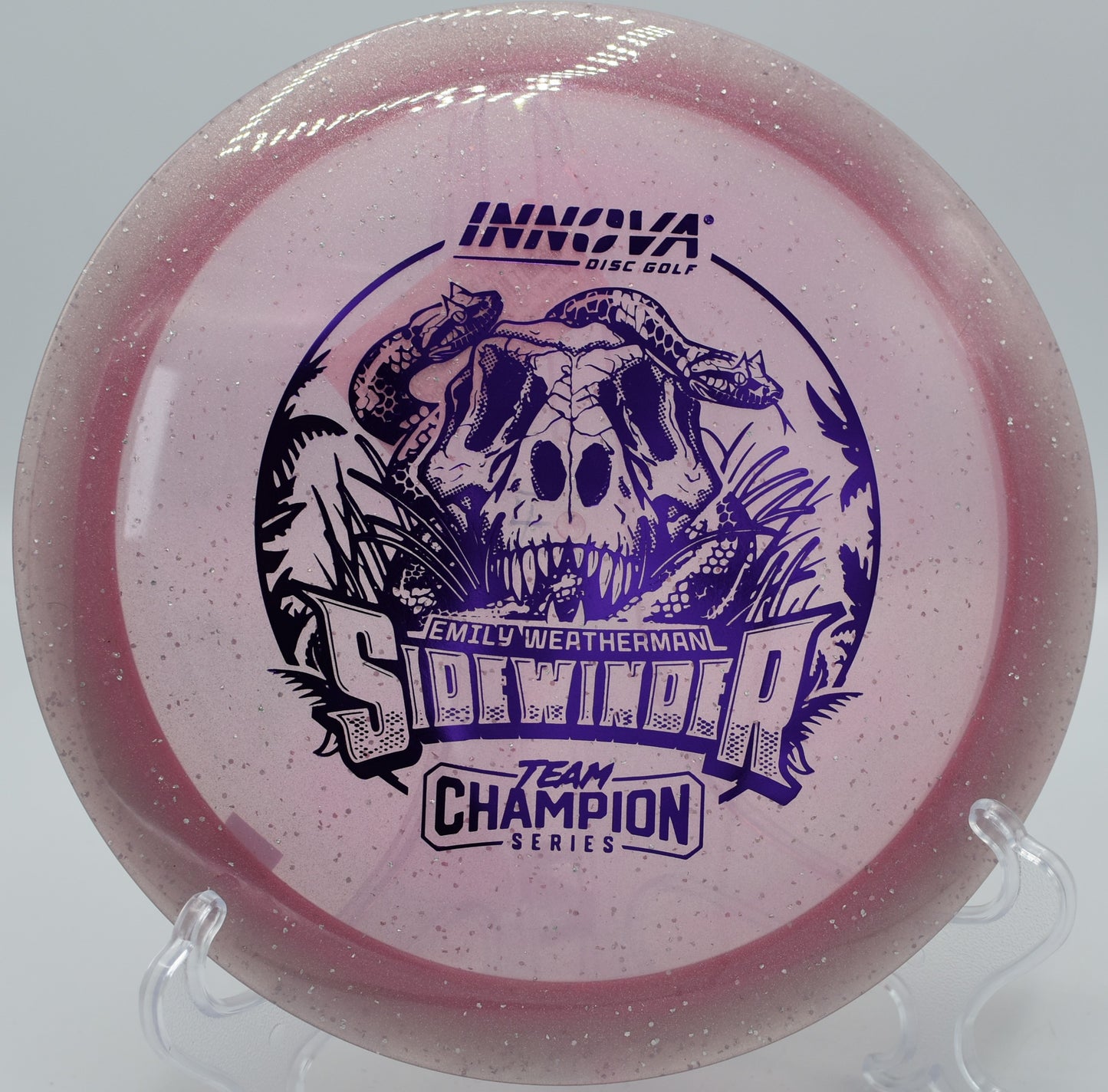 "Get the Innova Moondust Sidewinder at Flexline Discs, the perfect disc for effortless distance in San Diego, CA."
