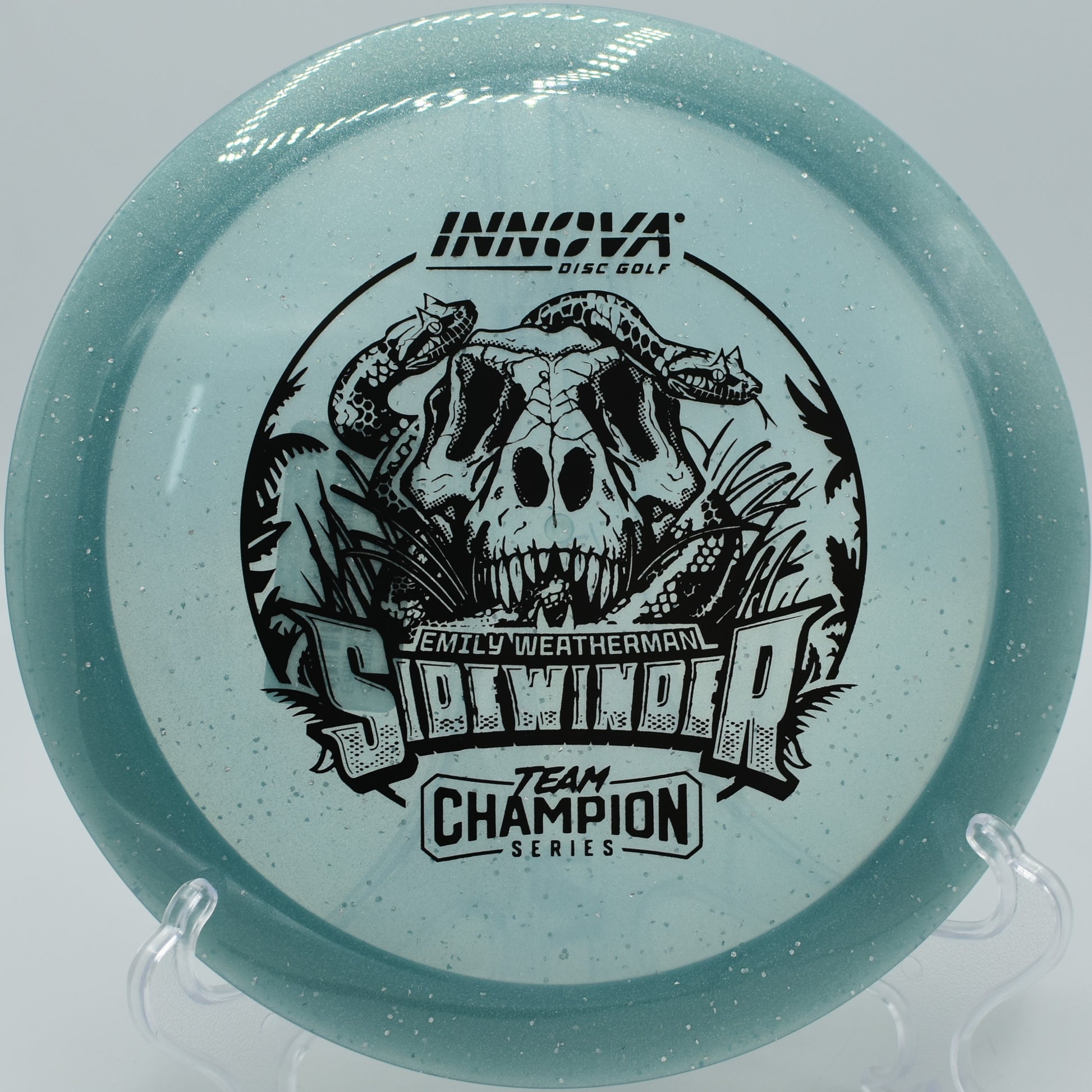 "Get the Innova Moondust Sidewinder at Flexline Discs, a lightweight, understable driver, now in Las Vegas, NV."
