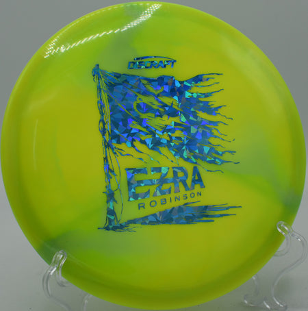 ESP Swirl Glide floating on a smooth hyzer-flip line at Maple Hill Disc Golf Course in Leicester, Massachusetts.

