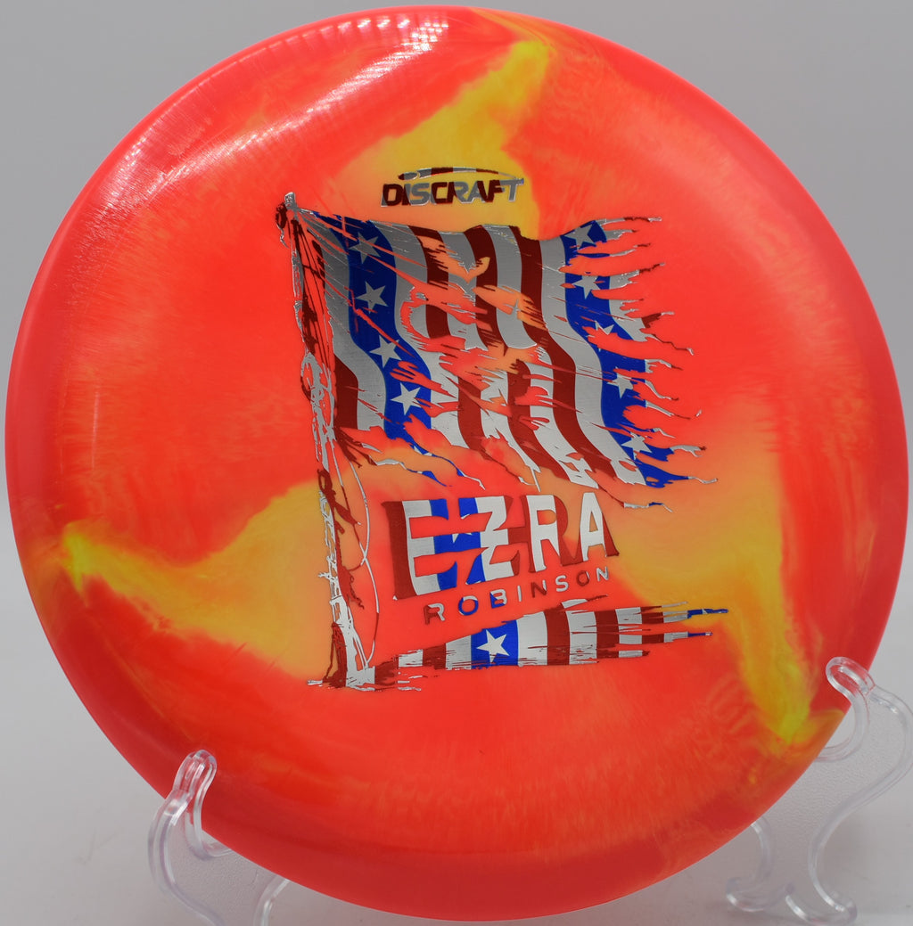 ESP Swirl Glide mid-flight on a tunnel shot at Whispering Falls DGC in Greencastle, Pennsylvania.

