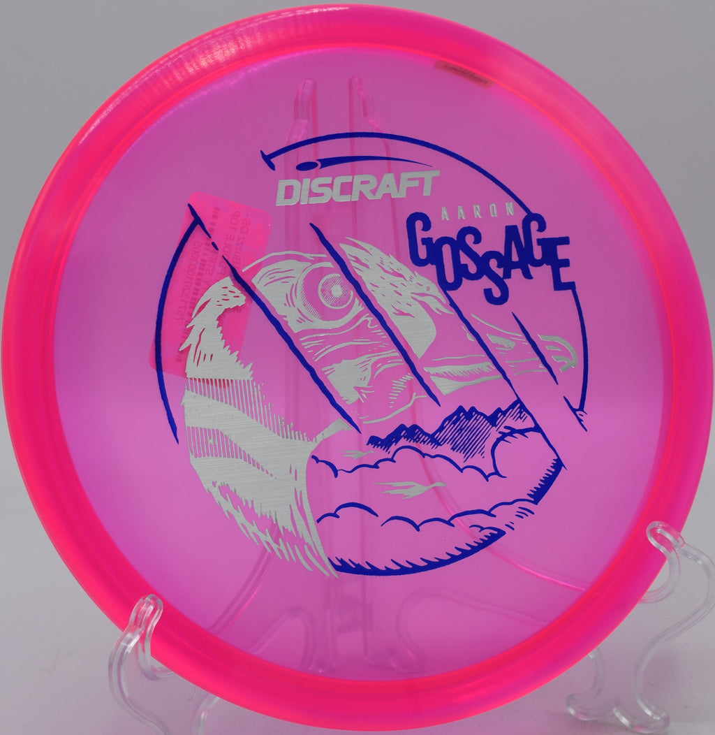 Discraft CryZtal Buzzz OS flashing mid-flight on a stable forehand line at Idlewild Disc Golf Course in Burlington, Kentucky.


