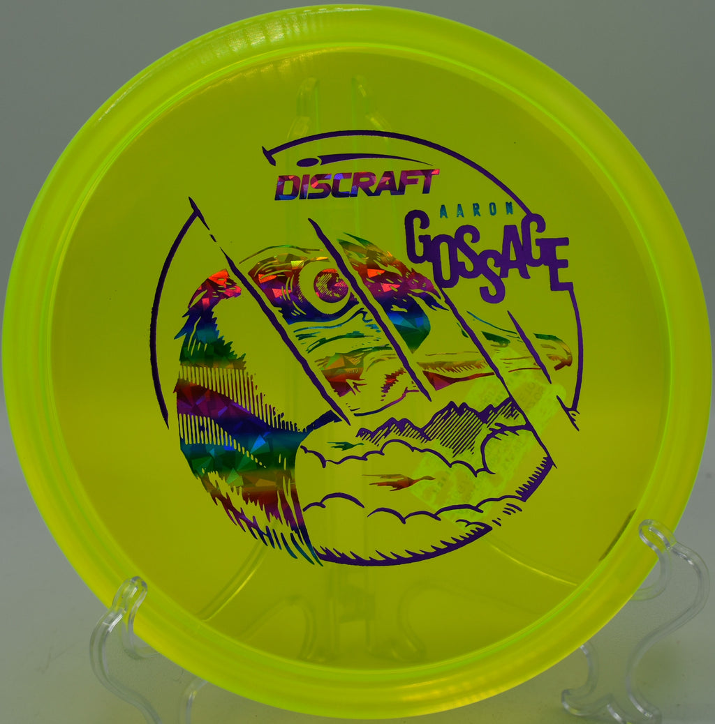 Discraft CryZtal Buzzz OS fading sharply on a backhand approach at Glenwood Springs DGC in Colorado.

